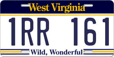 WV license plate 1RR161