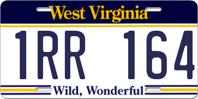 WV license plate 1RR164