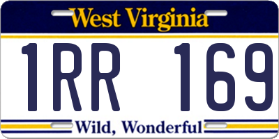 WV license plate 1RR169
