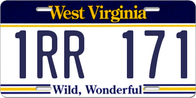 WV license plate 1RR171