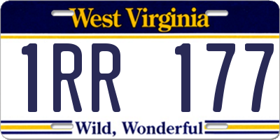 WV license plate 1RR177