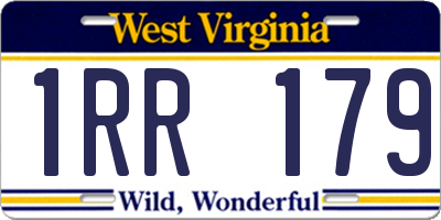 WV license plate 1RR179