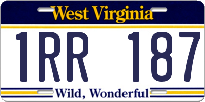 WV license plate 1RR187