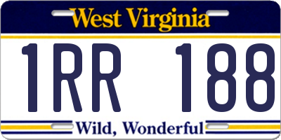 WV license plate 1RR188