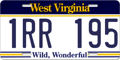 WV license plate 1RR195
