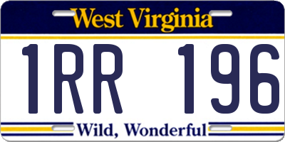 WV license plate 1RR196