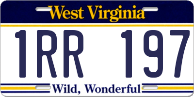 WV license plate 1RR197