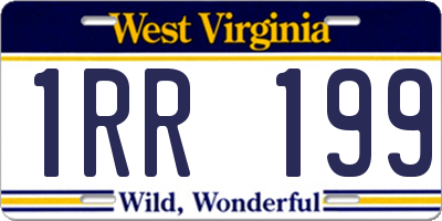 WV license plate 1RR199