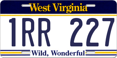 WV license plate 1RR227