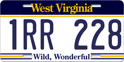 WV license plate 1RR228