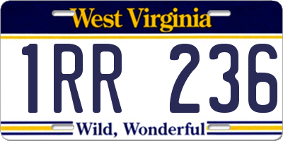 WV license plate 1RR236