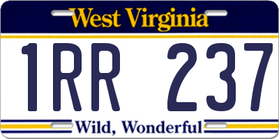 WV license plate 1RR237
