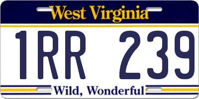 WV license plate 1RR239