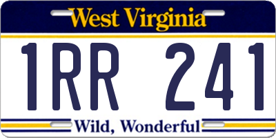 WV license plate 1RR241
