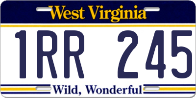 WV license plate 1RR245