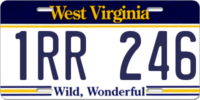 WV license plate 1RR246
