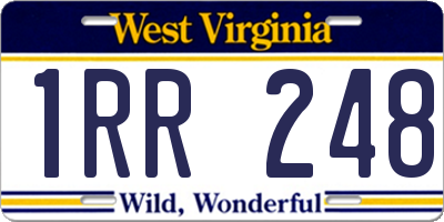 WV license plate 1RR248