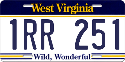 WV license plate 1RR251