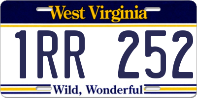 WV license plate 1RR252