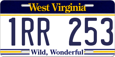 WV license plate 1RR253