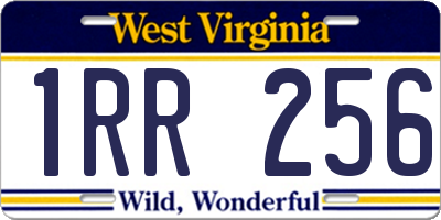 WV license plate 1RR256
