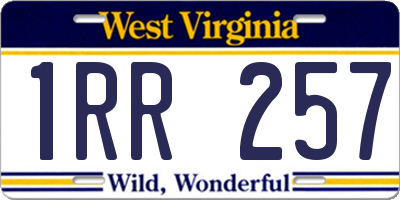 WV license plate 1RR257