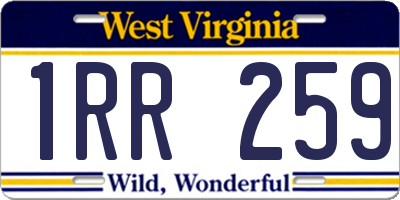 WV license plate 1RR259