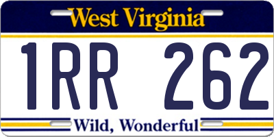 WV license plate 1RR262