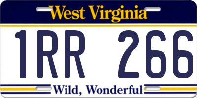WV license plate 1RR266