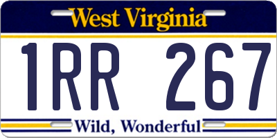 WV license plate 1RR267