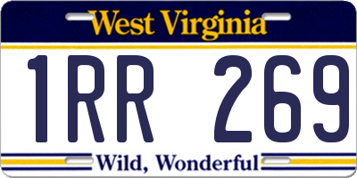 WV license plate 1RR269