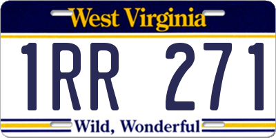 WV license plate 1RR271