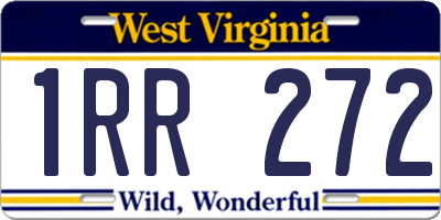 WV license plate 1RR272