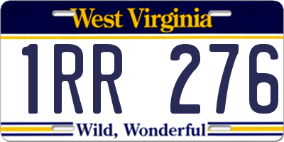 WV license plate 1RR276