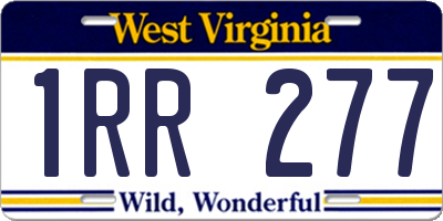 WV license plate 1RR277
