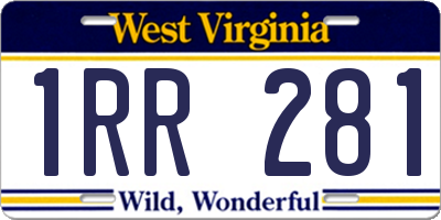 WV license plate 1RR281