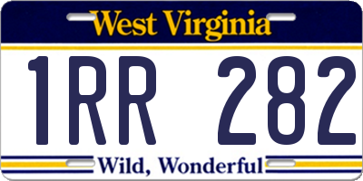 WV license plate 1RR282