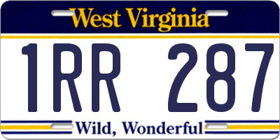 WV license plate 1RR287