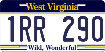 WV license plate 1RR290