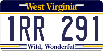 WV license plate 1RR291
