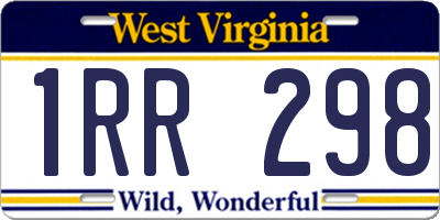 WV license plate 1RR298