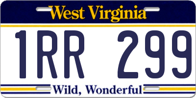 WV license plate 1RR299