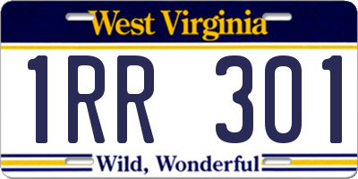 WV license plate 1RR301
