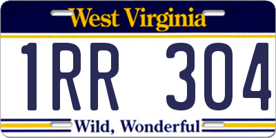 WV license plate 1RR304