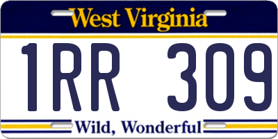 WV license plate 1RR309