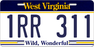 WV license plate 1RR311