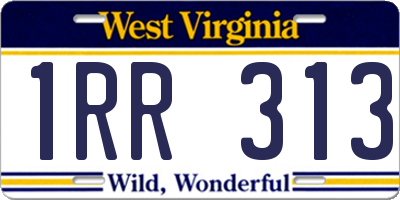 WV license plate 1RR313
