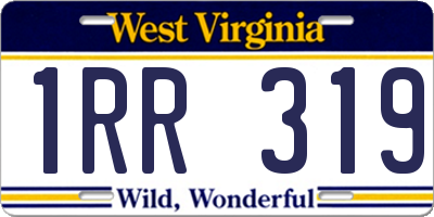 WV license plate 1RR319