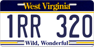 WV license plate 1RR320