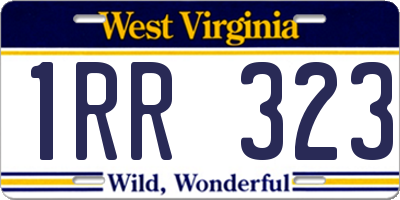 WV license plate 1RR323